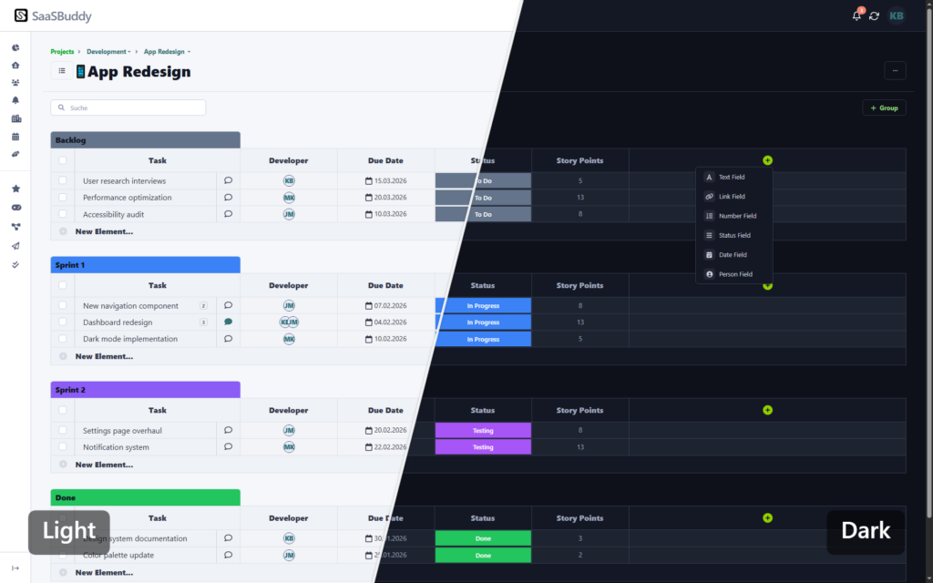 dark mode split image — example output by DailyBuddy