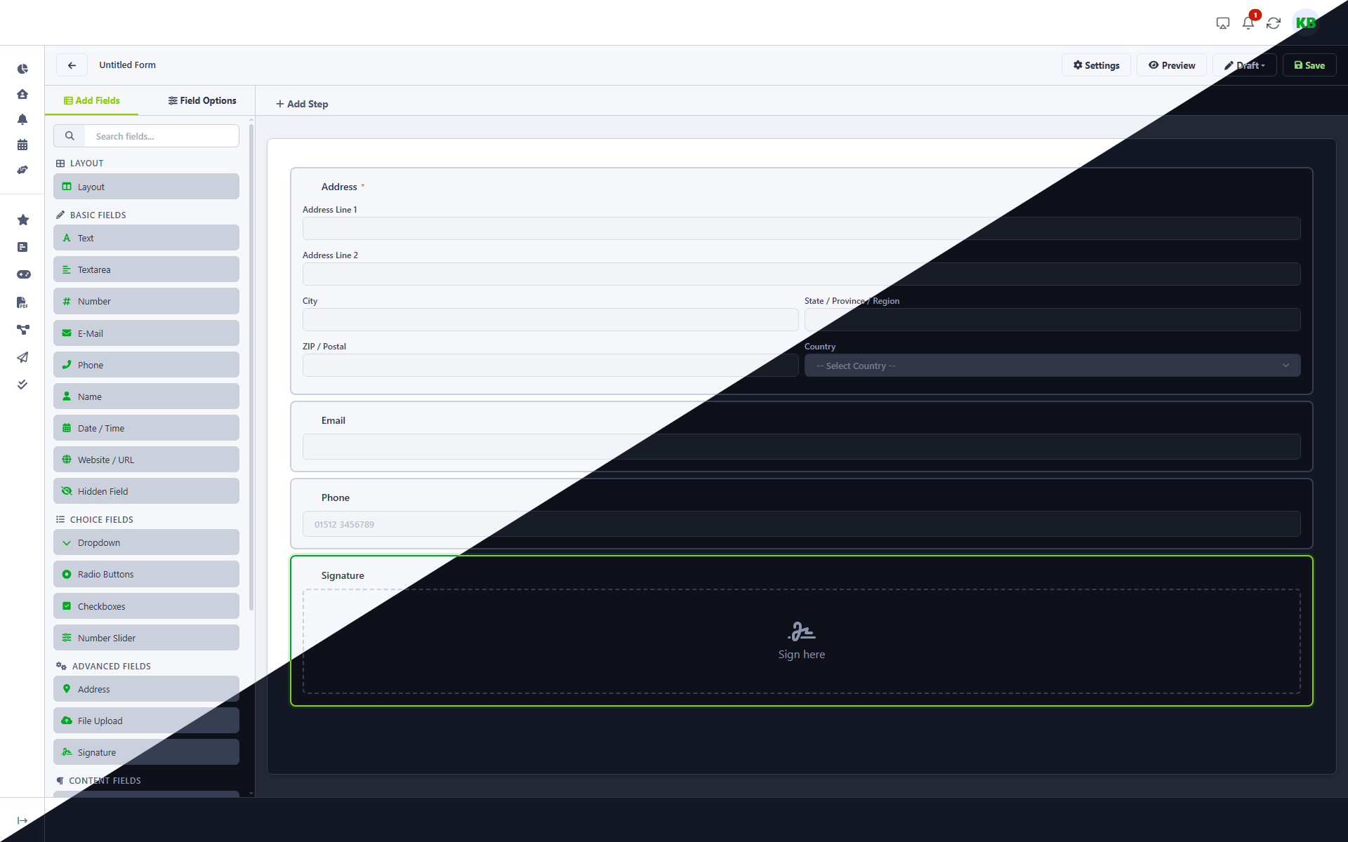 GDPR compliant online form builder by DailyBuddy — drag and drop interface on EU servers