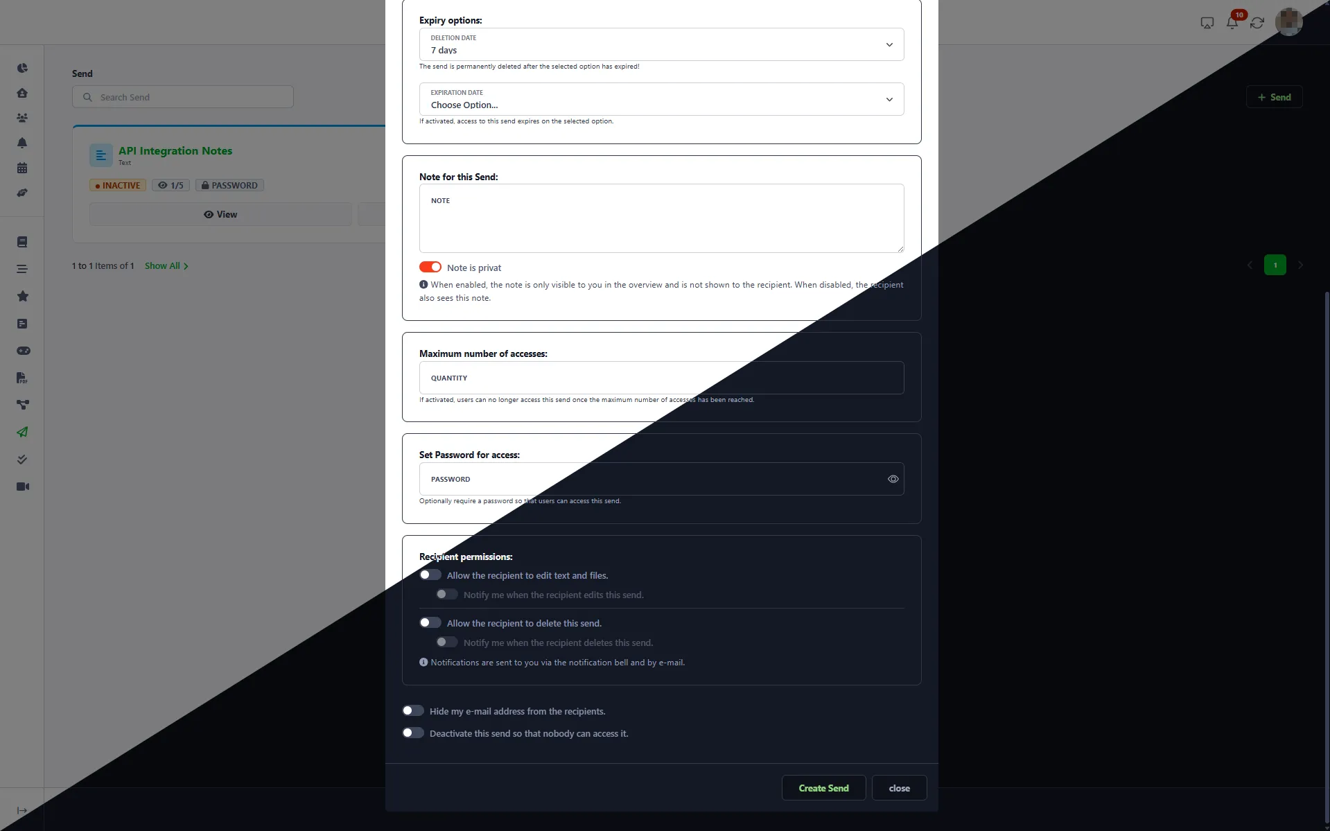 secure file transfer app — Create a new encrypted file transfer
