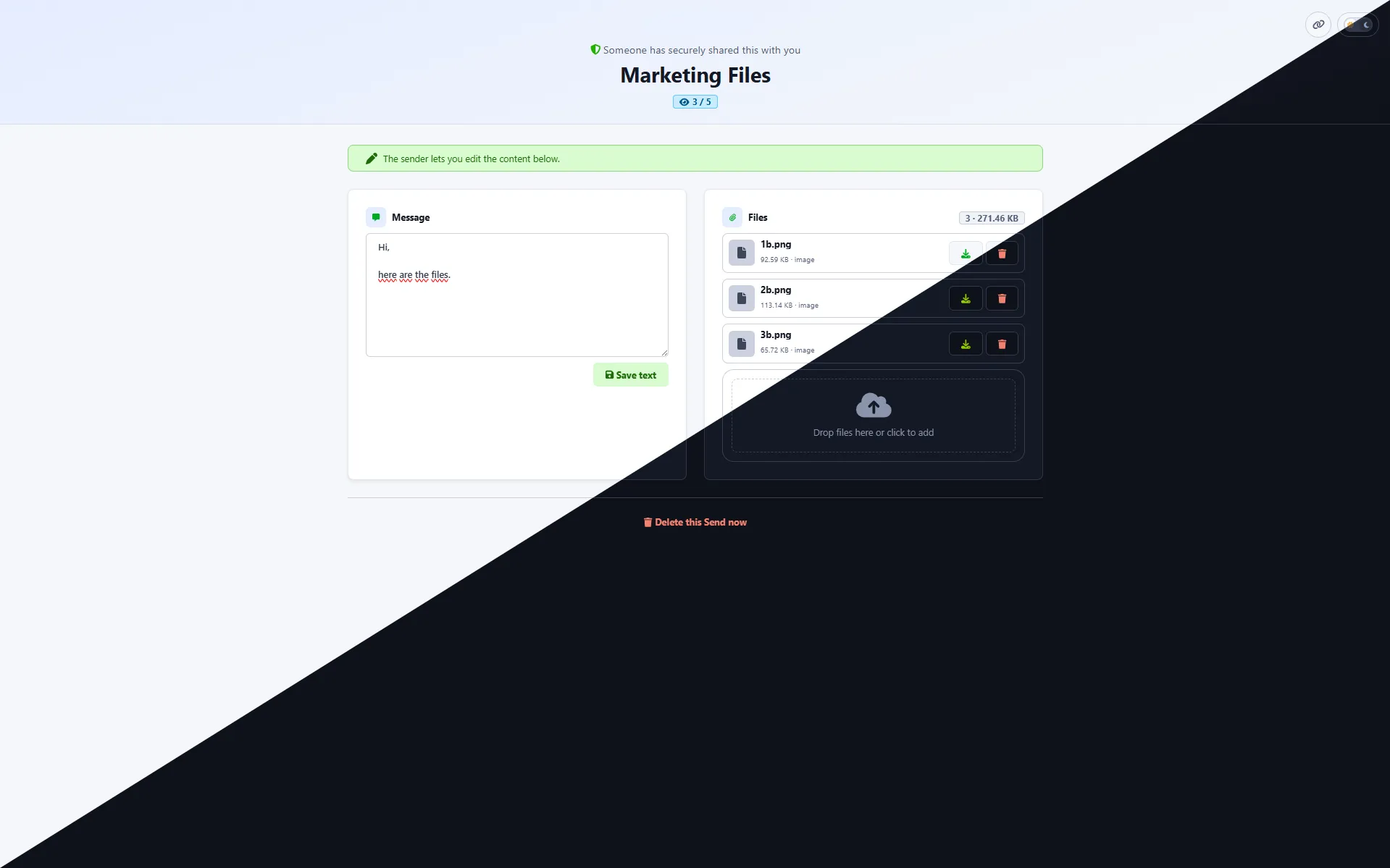 secure file transfer app — Receive and send secure messages with password authentication