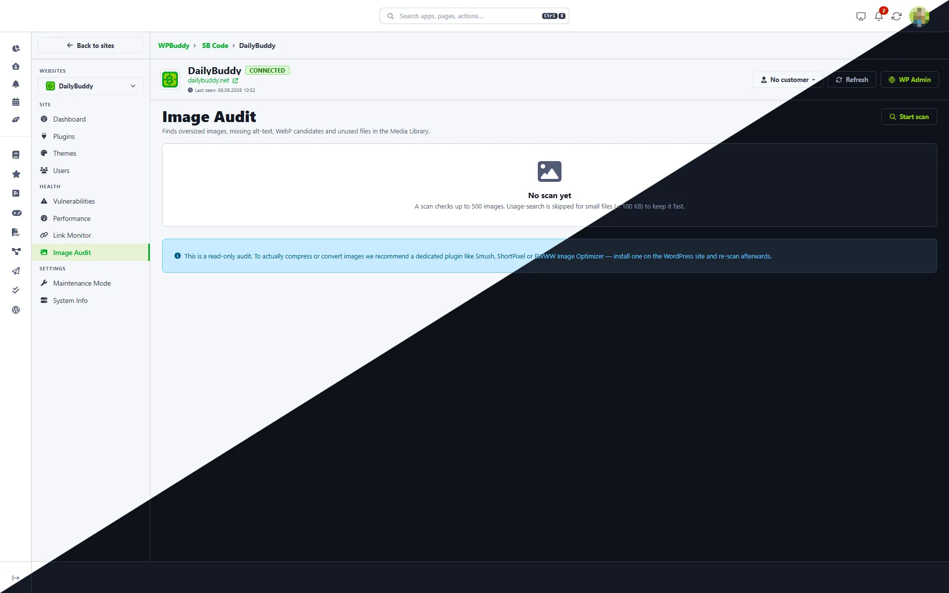 WordPress management tool – auditing the media library for oversized images and missing alt text